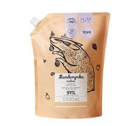 YOPE Recharge de savon naturel pour les mains à la mandarine et à la framboise - Recharge de savon pour les mains végétalien au parfum fruité et sucré - Doux et hydratant - 1000 ml