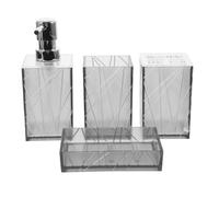 Yopeissn 1 Ensemble Kit de Salle de Bain Shampooing Distributeur de Savon pour les Mains Brosse à Dents Tasse Rechargeable Liquide Savon pour les Mains Distributeur de Douche Pièces de Rechange Access