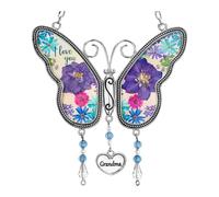 Yopeissn Carillons Éoliens en Métal Papillon, Décoration Faite à la Main, Pendentif de Jardin Suspendu, Cadeau d'anniversaire pour la Fête des Mères, Un