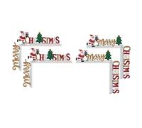 Yopeissn Décoration D'Encadrement de Porte d'angle en Bois Comprenant 4 Pièces, avec Une Peinture Représentant Un Dessin Animé sans et Un Pendentif de Noël en Forme de Personne Âgée.