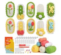 Yopeissn Kits de Crochet D'Épingles à Cheveux 10 Pièces pour Débutants, Kit de Tricot de Pinces à Cheveux Facile à Apprendre avec Tutoriels Vidéo Étape par Étape, 2 Durables et Faciles à Utiliser