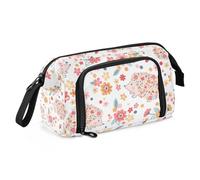 Yopersonalizes Grande trousse à crayons pour filles et garçons, motif hérisson, fleur pour fournitures scolaires secondaires, fournitures de bureau, papeterie organisée pour enfants, adolescents