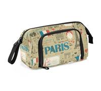 Yopersonalizes Grande trousse à crayons pour filles et garçons - Tour Eiffel Paris - Pour fournitures scolaires secondaires - Papeterie de bureau - Trousse à crayons organisée pour enfants