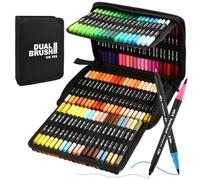 YOPEUC 120 Couleurs Feutre Pinceau Aquarelle Double Pointe,Feutres Acrylique Coloriage Adulte,Double Pointe Feutres Coloriage Adulte,Acrylic Paint Marker pour Dessin, Croquis,Création Artistique