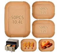 YOPEUC 150Pcs Backpapier für Heißluftfritteuse,10,4L Rechteckig Airfryer Papier Liners Kompatibel für Ninja Foodi FlexDrawer,Airfryer Backpapier,Pergamentpapier Liner Kompatibel mit Instant XXL 8,5L