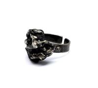 YOPI Bague griffe en pierre brute de tourmaline noire naturelle - Bijou artisanal unique pour protection et style, One Size