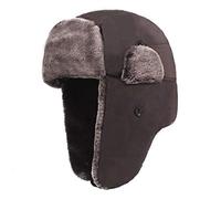 YOPI Bonnet Lei Feng for Homme, idéal Contre Les tempêtes de Neige - Bonnet d'hiver en Velours épais avec Protection des Oreilles et résistance au Vent(Coffee)