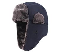 YOPI Bonnet Lei Feng for Homme, idéal Contre Les tempêtes de Neige - Bonnet d'hiver en Velours épais avec Protection des Oreilles et résistance au Vent(Blue)