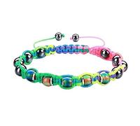 YOPI Bracelet aimant noir tissé avec perles d’humeur biliaires - Accessoire élégant et unique(Color3)
