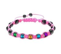 YOPI Bracelet aimant noir tissé avec perles d’humeur biliaires - Accessoire élégant et unique(Color5)