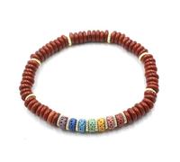 YOPI Bracelet coloré à une rangée de pierre volcanique | Bracelet à disque en cristal de pierre naturelle de style ethnique