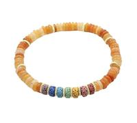 YOPI Bracelet coloré à une rangée de pierre volcanique | Bracelet à disque en cristal de pierre naturelle de style ethnique