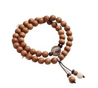 YOPI Bracelet de perles de Bouddha en bois de santal vert - Bijoux de lotus à graines de Bodhi à double cercle for la pleine conscience et la méditation(8mmsandalwood)