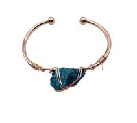 YOPI Bracelet en cristal naturel tissé à la main for femme - Bijoux de style bohème(Apatite+powderCrystal)