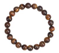 YOPI Bracelet en pierre d'agate naturelle œil de tigre, bijoux en perles rondes à un seul cercle for hommes et femmes