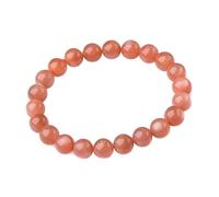 YOPI Bracelet en pierre de lune orange naturelle et pierre de soleil sable doré for femme - Design élégant à un seul brin(8mm)