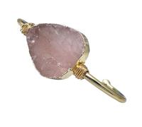 YOPI Bracelet fait main en cristal naturel, composé d'un amas d'agate druzy irrégulière et de fil de cuivre enroulé, for femme.(Powdercrystal)