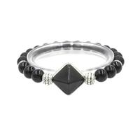 YOPI Bracelet pyramide à perles à cercle unique - Accessoire élégant et polyvalent for toutes les occasions(Obsidian)