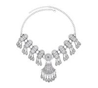 YOPI Coiffe Ethnique Vintage avec chaîne Frontale à Pampilles en Alliage - Collier d'accessoires for Cheveux de Style Antique - Déclaration de Mode Deux en Un