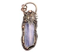 YOPI Collier avec Pendentif en Forme de Kyanite Naturelle, Style rétro, Pierre Brute, Bronze amorphe, chaîne de Pull for Femmes