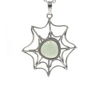 YOPI Collier avec Pendentif en Toile d'araignée en Cristal - Design élégant en Maille for Femme(GreenEastMausoleum)