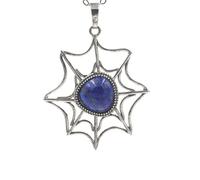 YOPI Collier avec Pendentif en Toile d'araignée en Cristal - Design élégant en Maille for Femme(LapisLapis)
