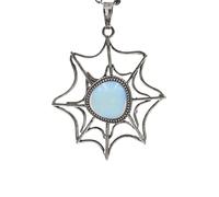 YOPI Collier avec Pendentif en Toile d'araignée en Cristal - Design élégant en Maille for Femme(Opal)