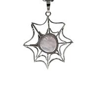 YOPI Collier avec Pendentif en Toile d'araignée en Cristal - Design élégant en Maille for Femme(PinkCrystal)