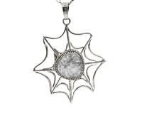 YOPI Collier avec Pendentif en Toile d'araignée en Cristal - Design élégant en Maille for Femme(WhiteCrystal)