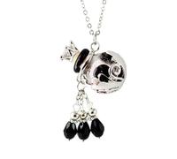 YOPI Collier d'huiles essentielles d'aromathérapie - Pendentif en Verre avec chaîne à Billes d'ambre Sable doré, diffuseur de Parfum(Black Amber)