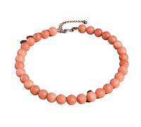 YOPI Collier en Pierre Naturelle de 12 mm for Femme | Collier en Perles de Cristal Rose | Bijoux durables et élégants(Sunstone)