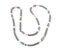 YOPI Collier Long en hématite - Chaîne de Corps en Perles de calcul biliaire Noir for Femme