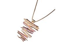 YOPI Collier Long et élégant avec Pendentif géométrique en émail for Femme - Design irrégulier(Brown)