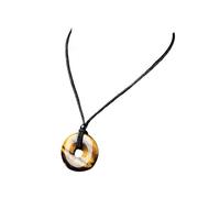 YOPI Collier pendentif à boucle de sécurité en améthyste blanche et rose naturelle - Bijoux en pierre de jade brut(Tiger eye stone)