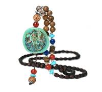 YOPI Collier Pendentif éléphant Vintage avec Perles Bodhi - Longue chaîne de Pull for Femme, inspiré du Népal