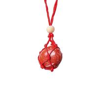 YOPI Collier Pendentif en Cristal d'améthyste Rolling Stone Fait Main - Bijoux en Corde tressée Naturelle(RedJasper)