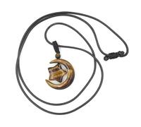 YOPI Collier pendentif en cristal étoile lune - cristal rose, pierre d'oeil de tigre et chaîne de pull en obsidienne for femme(TigerEyeStone)