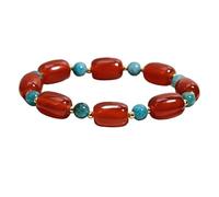 YOPI Natural Red Agate Beaded Bracelet for Women - Stackable Jewelry | Elegant stackable red agate bracelet for a stylish look.