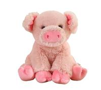 YOPI Peluche Animal réaliste de 23 cm - Panda, Renard ou Tigre Assis de 18 cm, en Peluche for Enfants et collectionneurs(Pinkpig)