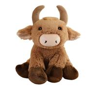 YOPI Peluche Animal réaliste de 23 cm - Panda, Renard ou Tigre Assis de 18 cm, en Peluche for Enfants et collectionneurs(Bull)