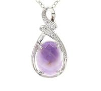 YOPI Pendentif en cristal découpé en forme de goutte d'eau, ornements de bijoux, décoration de maison élégante(Amethyst)