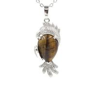 YOPI Pendentif en cristal rose améthyste for petits perroquets - Bijoux d’oiseaux magnifiquement conçus(TigerEyeStone)