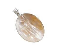 YOPI Pendentif Ovale en Nacre Naturelle - Accessoires de Bijoux à Faire soi-même for la création et Le Design