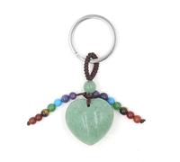 YOPI Porte-clés cœur en Perles Rondes de Cristal à Sept Pierres - Pendentif élégant for Sac et Voiture, idéal comme Cadeau(GreenEastMausoleum)