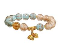 YOPI Purple Luminous Glaze Bracelet For Women, Two-Generation Crystal | Glow-in-dark purple glaze beads, healing crystal energy, adjustable