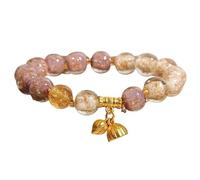YOPI Purple Luminous Glaze Bracelet For Women, Two-Generation Crystal | Glow-in-dark purple glaze beads, healing crystal energy, adjustable