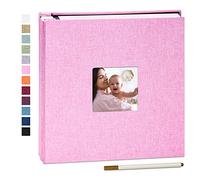 Yopih Album Photo Adhésif 40 Pages Couverture en Lin Scrapbook 33 X 32 cm Album DIY Surdimensionné Préservation Bébé Croissance Mariage Voyage Famille Cadeau