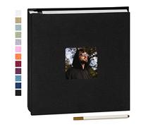 Yopih Album Photo Adhésif 40 Pages Couverture en Lin Scrapbook 33 X 32 cm Album DIY Surdimensionné Préservation Bébé Croissance Mariage Voyage Famille Cadeau