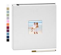 Yopih Album Photo Adhésif 40 Pages Couverture en Lin Scrapbook 33 X 32 cm Album DIY Surdimensionné Préservation Bébé Croissance Mariage Voyage Famille Cadeau