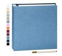 Yopih Album Photo Adhésif avec 40 Pages 10X15 Lin en Tissu Couverture Scrapbooking DIY Photo Album Sauver Bébé Croissance Mariage Voyage Famille Cadeau